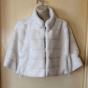 BCBGeneration White Faux Fur Cape